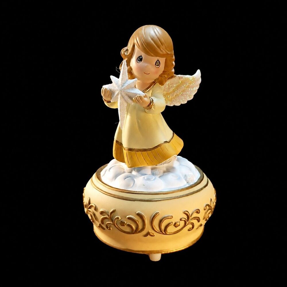 Precious Moments Christmas Angel Music Box, plays Joy to The World Hymn